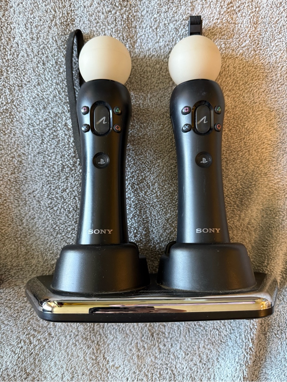 Sony Black Motion Controllers with White Tracking Spheres (Pair)